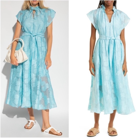 NWT SAMSOE SAMOE Karookh Long Dress Maxi Dress Iced Aqua XS - Picture 2 of 9